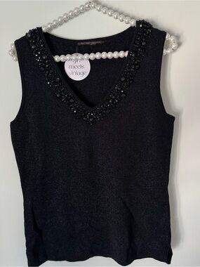 for the republic black beaded tank